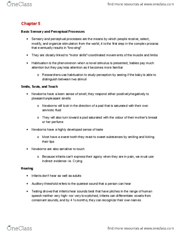 PSYCH 2AA3 Lecture Notes - Lecture 2: Visual Acuity, Retina, Habituation thumbnail