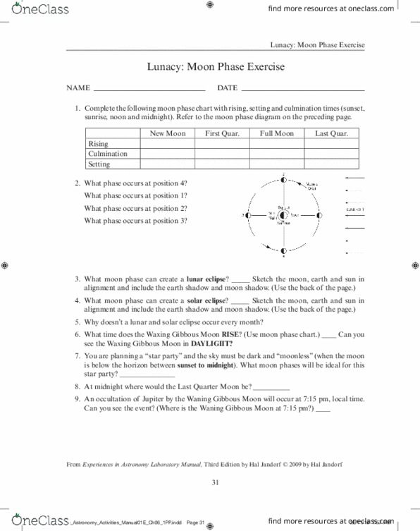 NATS 1570 Lecture Notes - Lecture 2: Star Party, Lunar Phase, Phase Diagram thumbnail