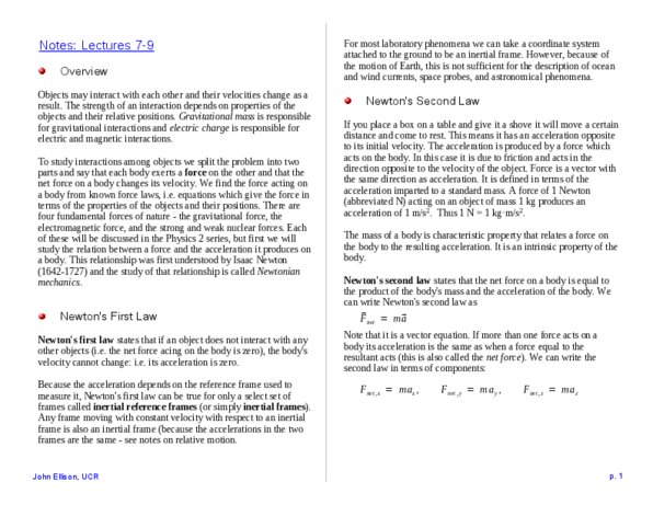 PHYS 02LA Lecture 7: Notes -- Lectures 7-9 thumbnail