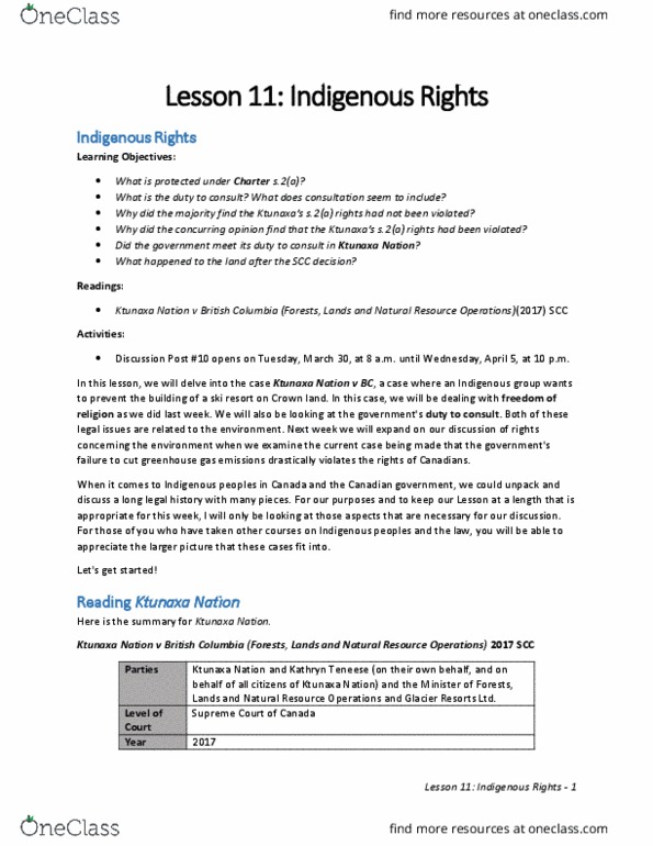 LY206 Lecture 11: Lesson 11 - Indigenous Rights thumbnail