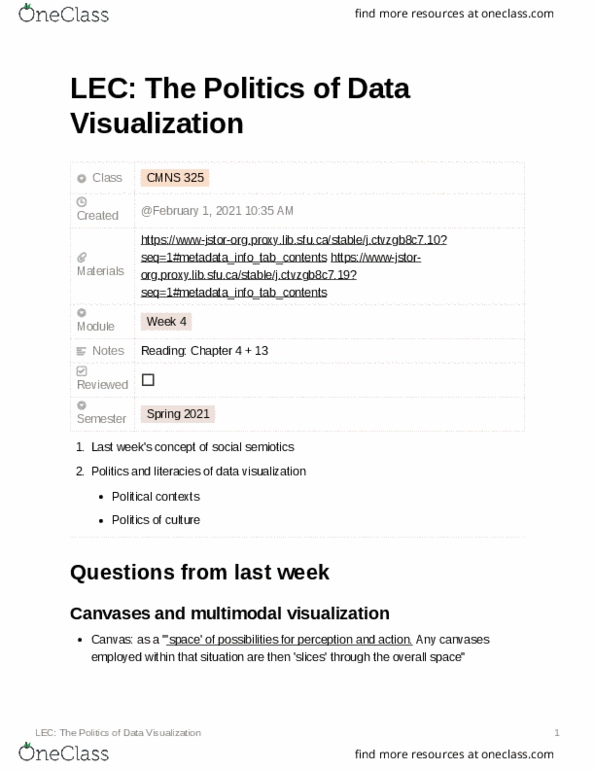 CMNS 325 Lecture Notes - Lecture 4: Data Visualization, Semiotics, Politifact.Com thumbnail