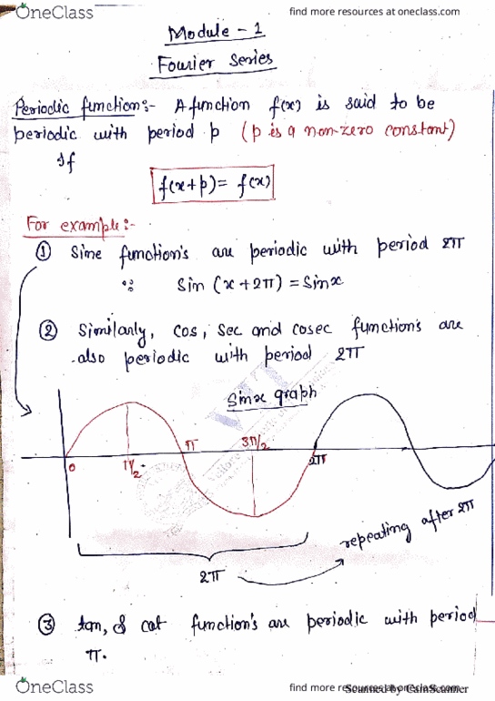 MAT2002 Lecture 8: FOURIER SERIES FOR DISCONTINUOUS FUNCTIONS(2) thumbnail