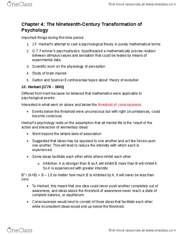 PSYC85H3 Chapter Notes - Chapter 4: Johann Friedrich Herbart, Psychophysics, Retina thumbnail