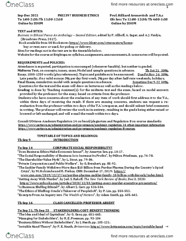 PHI 2397 Lecture Notes - Lecture 1: Purdue Pharma, Amartya Sen, Broadview Press thumbnail