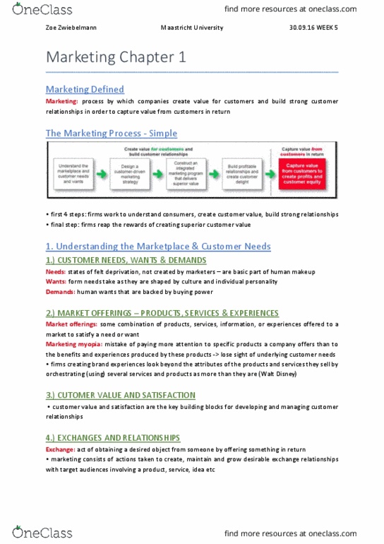 COMMUN 105 Lecture Notes - Lecture 1: Marketing Myopia, Customer Satisfaction, Voice Of The Customer thumbnail