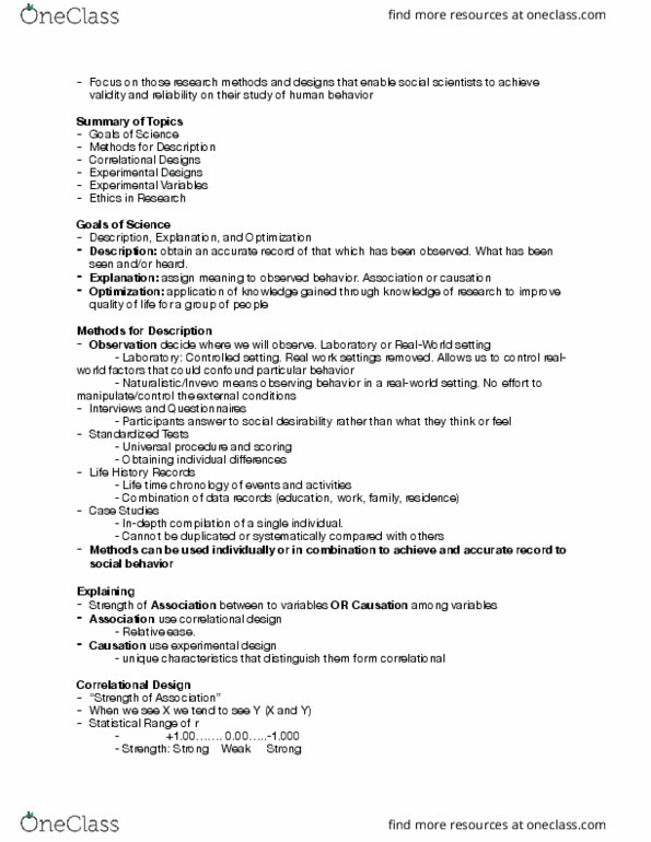 PSYC 160 Lecture Notes - Lecture 1: Social Desirability Bias, Institute For Operations Research And The Management Sciences, American Psychological Association thumbnail