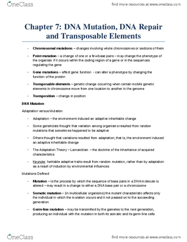 BIO207H5 Chapter Notes - Chapter 7: Adenine, Microorganism, Ames Test thumbnail