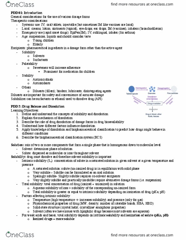 PHRM 100 Lecture Notes - Lecture 1: Dosage Form, Biopharmaceutical, Crystal Habit thumbnail
