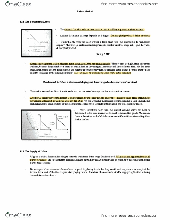 ECON 103 Lecture Notes - Marginal Product, Demand Curve, Perfect Competition thumbnail