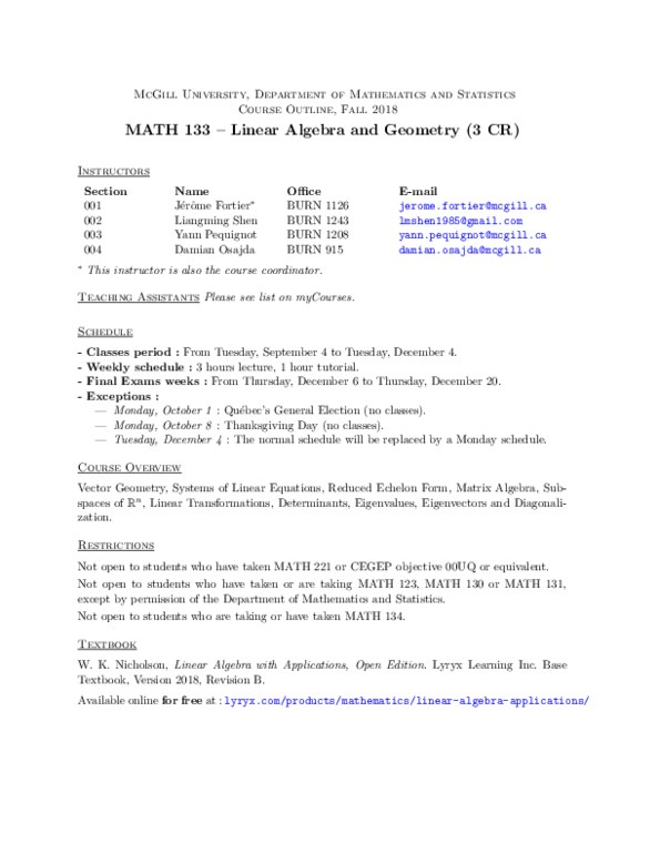 Syllabus for MATH 133 Damian L. Osajda thumbnail
