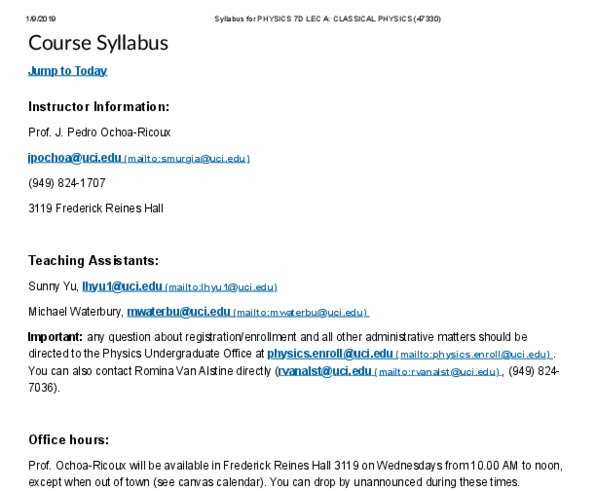 Syllabus for PHYSICS 7D J. Pedro Ochoa-Ricoux thumbnail