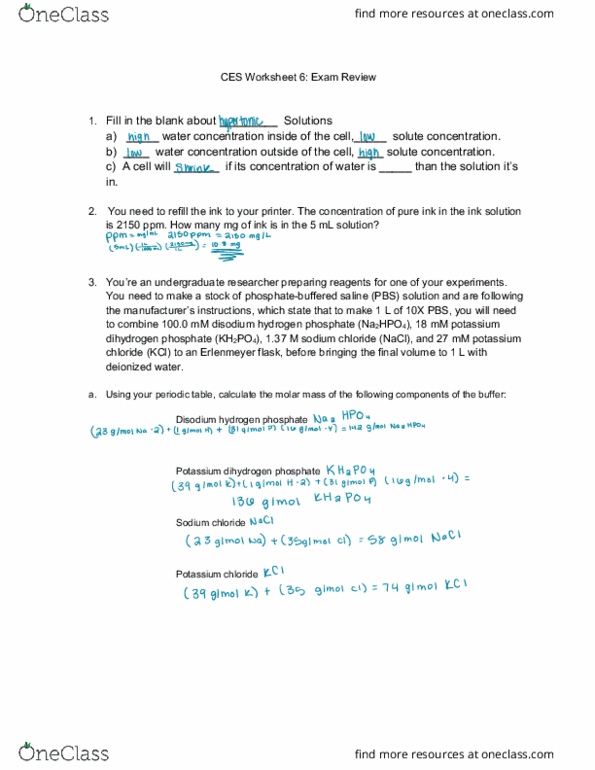 BMB 207 Lecture 6: CES Worksheet 6 thumbnail