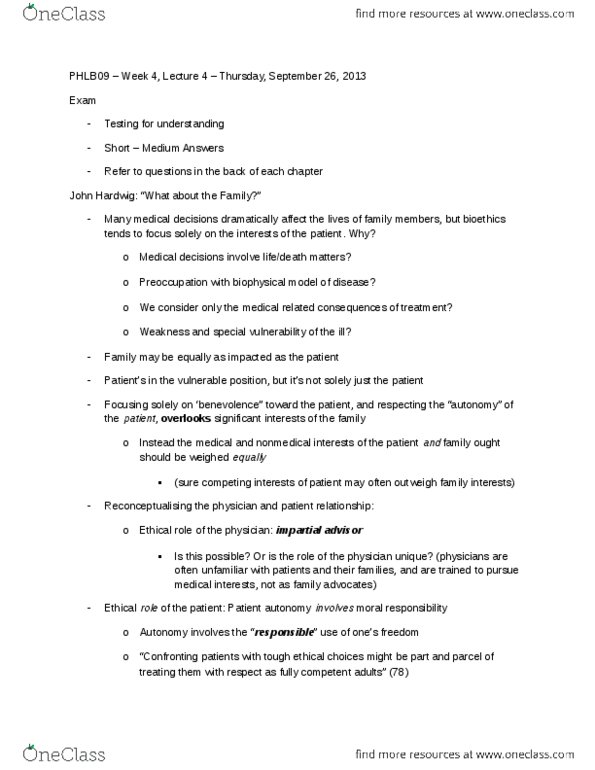 PHLB09H3 Lecture Notes - Lecture 4: Side Effect, Sedation, Advance Healthcare Directive thumbnail