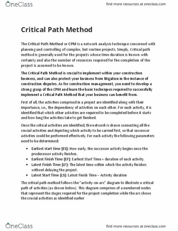 MC9902C02 Chapter Notes - Chapter 1-6: Critical Path Method, Gantt Chart thumbnail