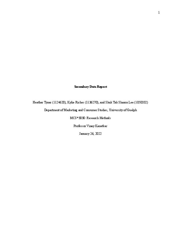 MCS 3030: Secondary Data Report-2 thumbnail