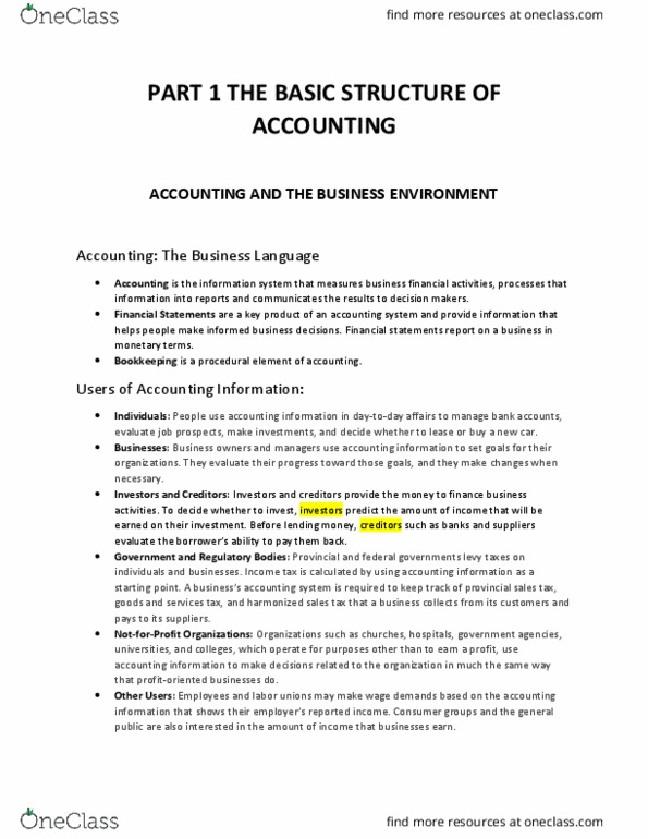 ACCT1030 Chapter Notes - Chapter 1: Cash Flow Statement, Income Tax, Financial Accounting thumbnail