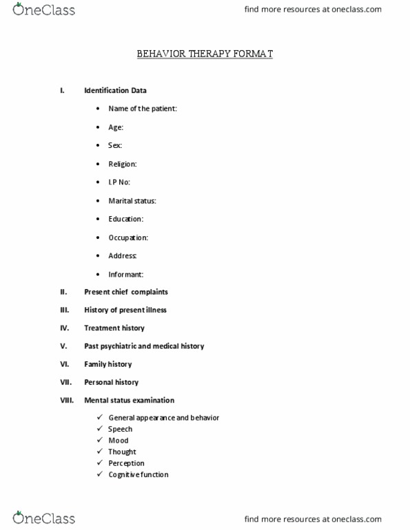 NURSING Chapter Chapter 2: BEHAVIOR THERAPY FORMAT thumbnail
