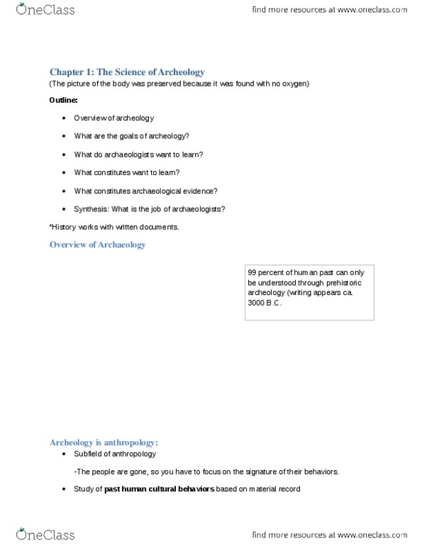 ANTH 2050 Midterm: Exam 1 Notes 1 (Got A+ On The Test) - OneClass