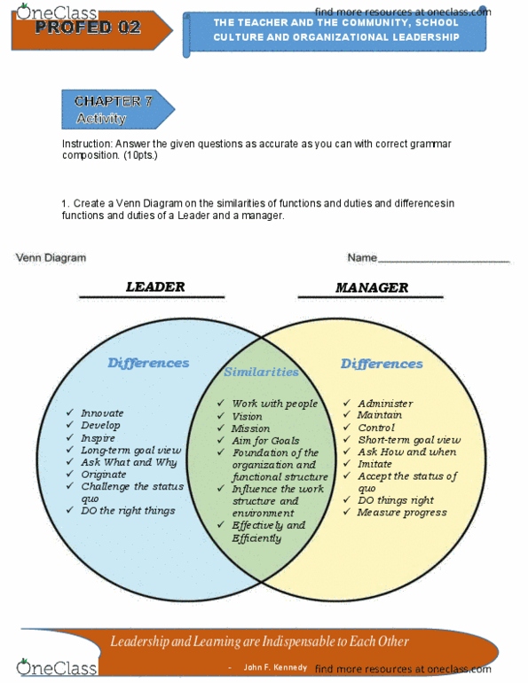 PROFED Lecture Notes - Lecture 6: Venn Diagram, Organizational Culture, Employee Engagement thumbnail