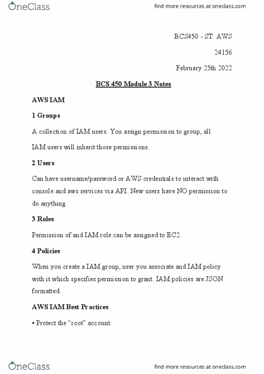 BCS 450 Lecture Notes - Lecture 3: Fault Tolerance, Password Strength, Json thumbnail