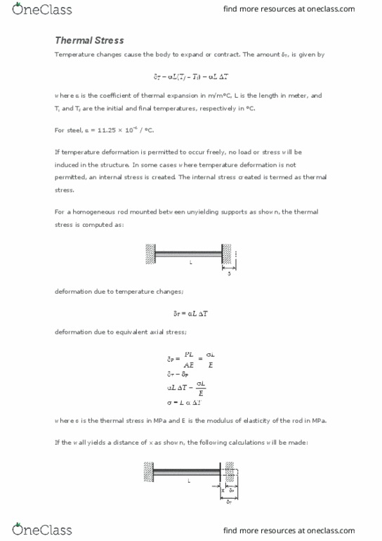 ME 212 Lecture Notes - Lecture 7: Thermal Expansion, Cylinder Stress, European Route E70 thumbnail