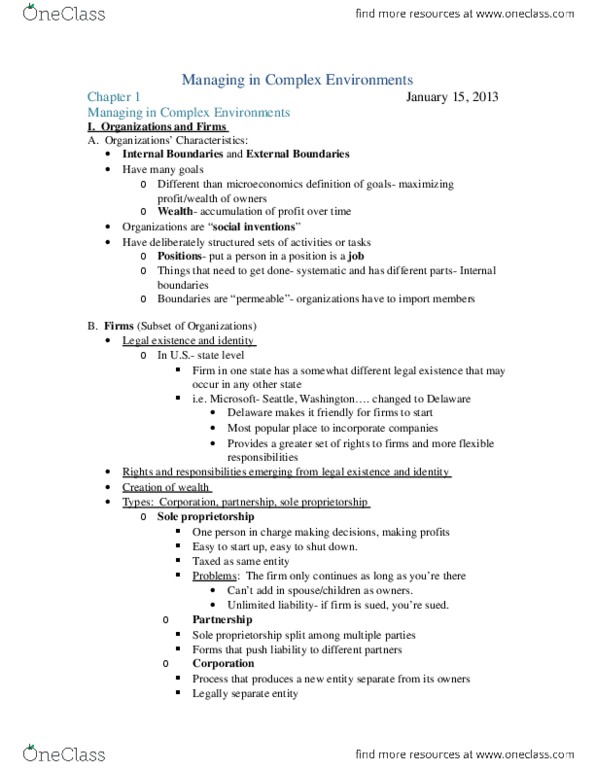 BUSSPP 0020 Chapter Notes - Chapter 1: Walmart, Microeconomics, Satisficing thumbnail