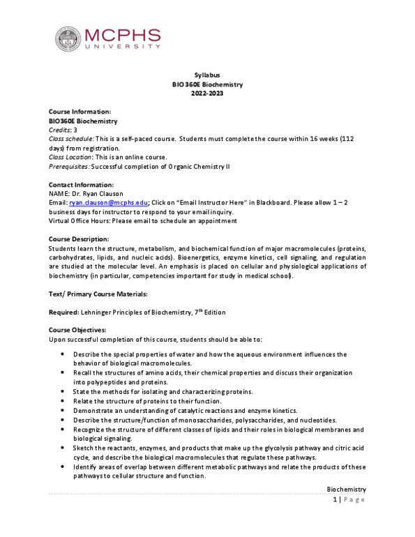 CAS CH 373: BIO 360: Biochemistry_Syllabus_2022-2023_(1) thumbnail