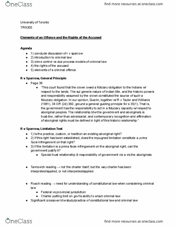 TRN305Y1 Lecture Notes - Lecture 8: Sui Generis, Fiduciary, Fundamental Justice thumbnail