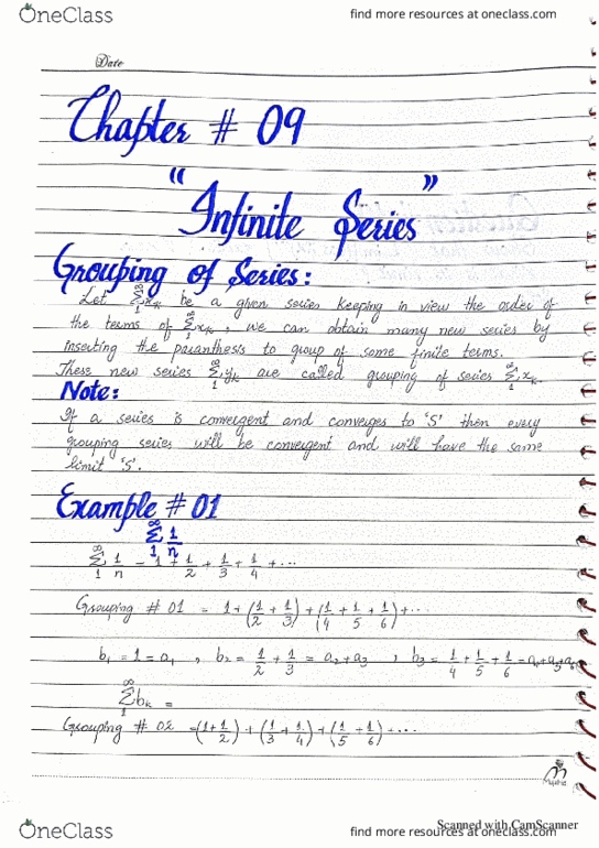 MATH-302 Lecture : math-302 infinite series chp#9 notes thumbnail