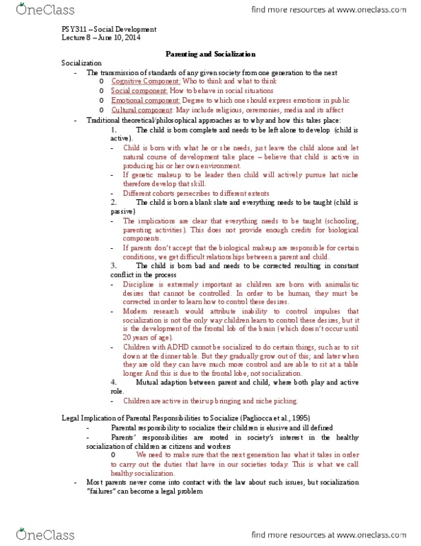 PSY311H5 Lecture Notes - Lecture 8: Legal Liability, Frontal Lobe, Tabula Rasa thumbnail