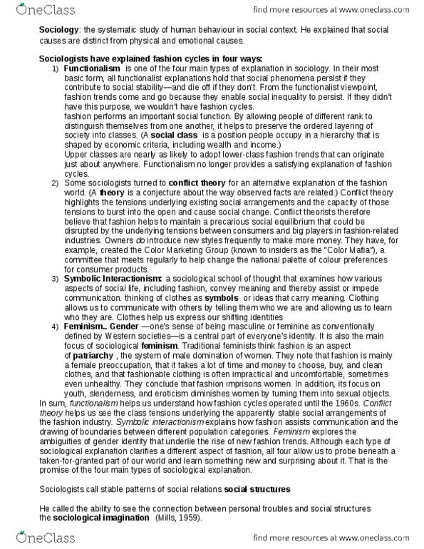 SOC100H5 Chapter Notes - Chapter 1: The Sociological Imagination, Harriet Martineau, Dependent And Independent Variables thumbnail