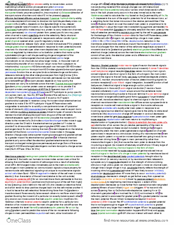 BIOL 361 Study Guide Fall 2013 Axon Hillock