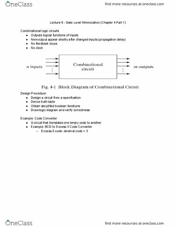 ITI 1100 Lecture Notes - Combinational Logic, Binary-Coded Decimal, Propagation Delay thumbnail