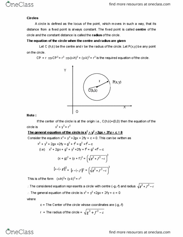Mathematics lecture notes fall 2022 lecture 1 hyperbola