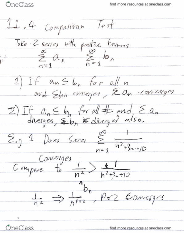 MTH 1002 Lecture : Calculus 2 Comparison Test thumbnail