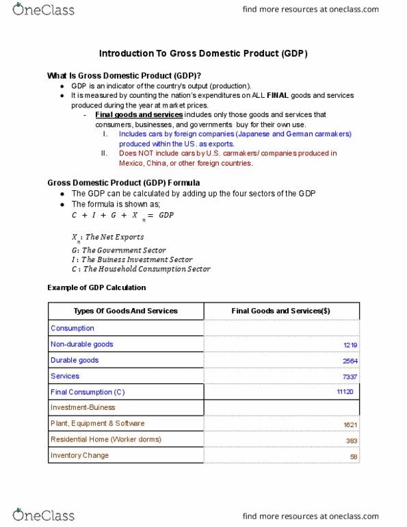 BUS 1301 Lecture Notes - Net Domestic Product, Black Market, Gdp Deflator thumbnail