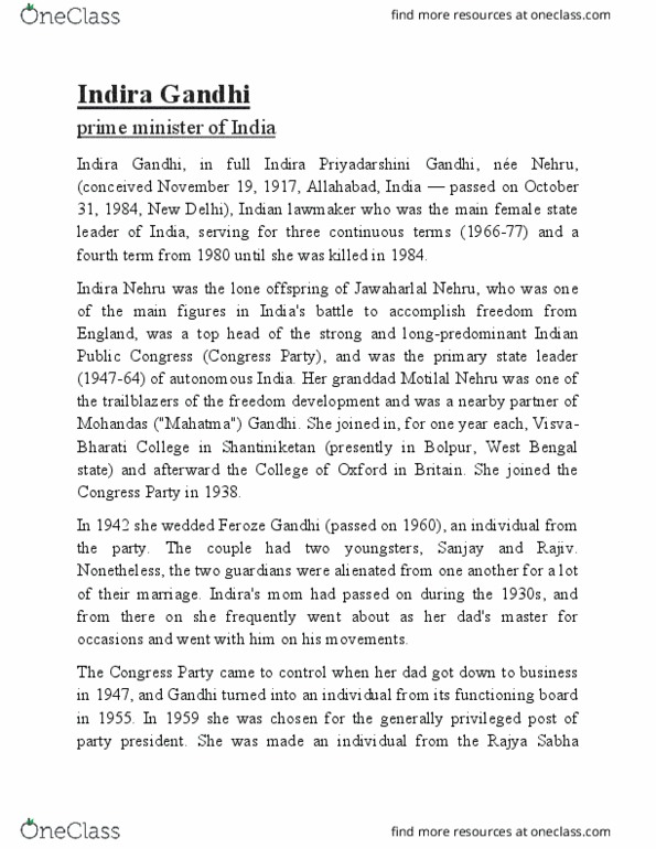 MC9902C02 Lecture Notes - Lecture 1: Visva-Bharati University, Feroze Gandhi, Motilal Nehru thumbnail