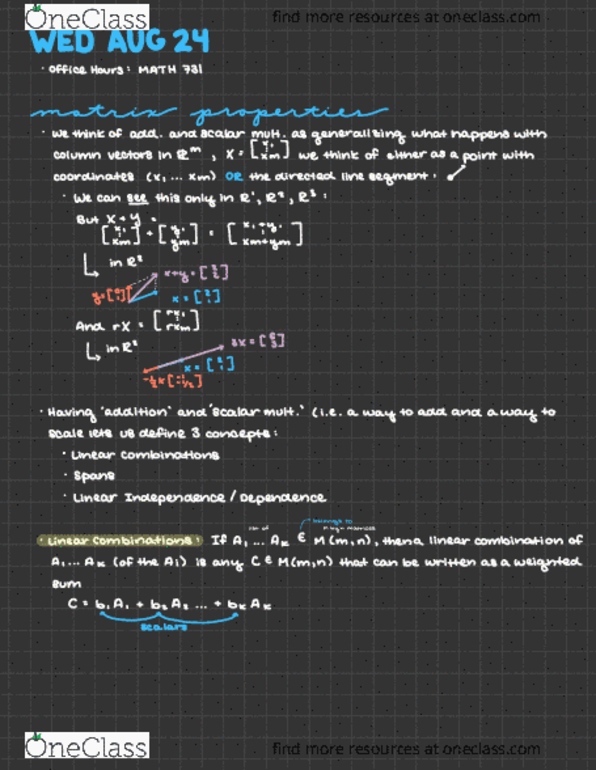 MA 35100 Lecture Notes - Lecture 2: Linear Combination thumbnail