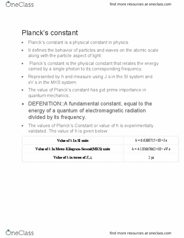 BSC PHYSICS Chapter Notes -Physical Constant, Mks System Of Units, International System Of Units thumbnail