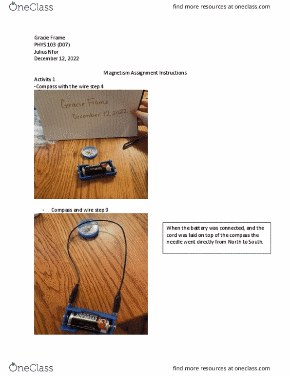 PHYS 103 Chapter Notes - Chapter 3: Electromagnet, Paper Clip thumbnail