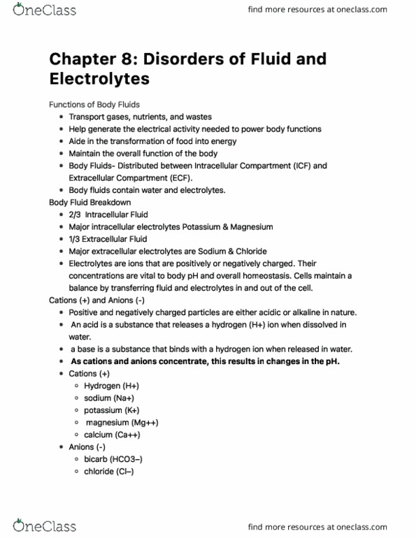 NURS3403 Lecture 3: Chapter 8 Disorders of Fluid and Electrolytes thumbnail