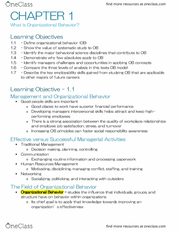 PSYC 323 Lecture Notes - Behavioural Sciences, Job Satisfaction, Decision-Making thumbnail