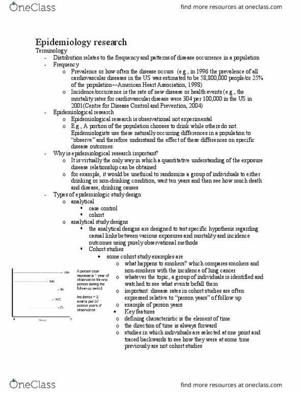 Psychology 1000 Lecture Notes - Winter 2023, Lecture 10 - Cohort Study ...