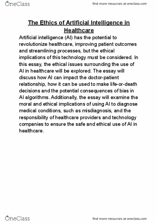 Computer Science CSCI E-80 Lecture : The Ethics of Artificial Intelligence in Healthcare thumbnail