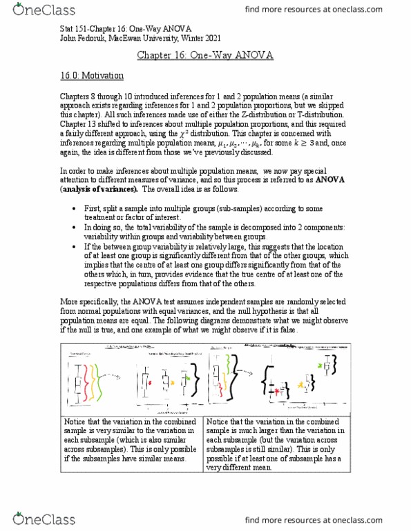 STAT-151 Lecture Notes - Lecture 16: Simple Random Sample, Macewan University, Variance thumbnail