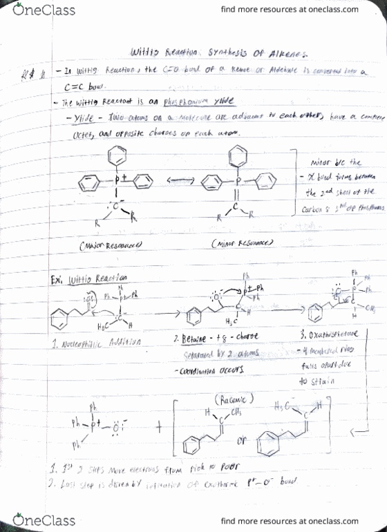 CHM 234 Chapter Notes - Chapter  Wittig reaction to Cross Aldol Reactions: Ic3 thumbnail