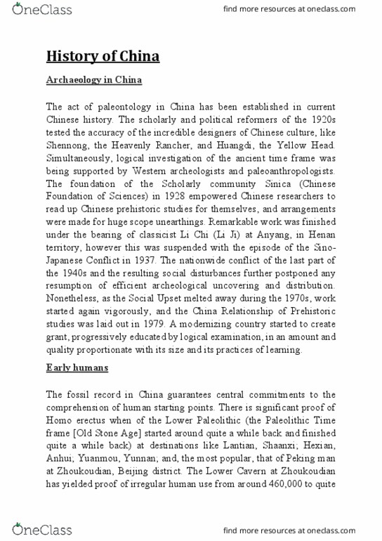 MC9902C02 Lecture Notes - Yuanmou County, He County, Homo Erectus thumbnail
