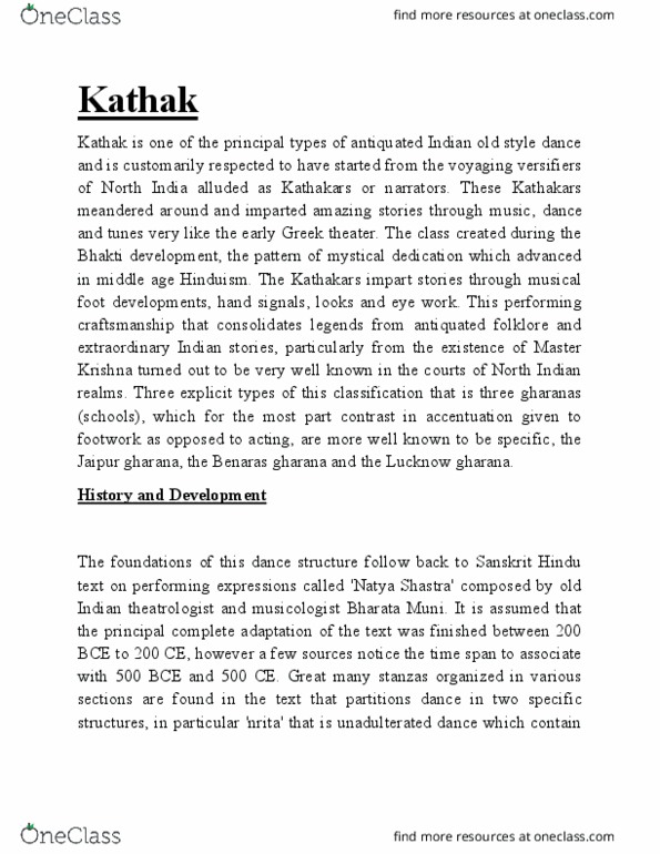 MC9902C02 Lecture Notes - Benares Gharana, Jaipur-Atrauli Gharana, Natya Shastra thumbnail