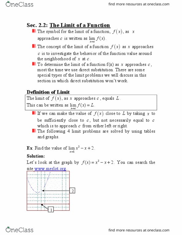 MATH 1553 Lecture Notes - Lecture 2: Classification Of Discontinuities, Graphing Calculator thumbnail