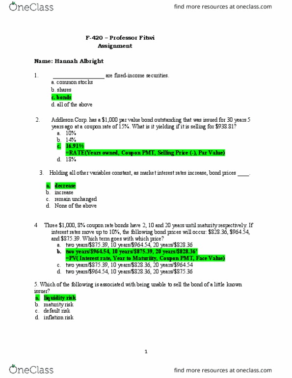 BUS-F 420 Lecture Notes - Discounting, Interest Rate, Coenzyme F420 thumbnail